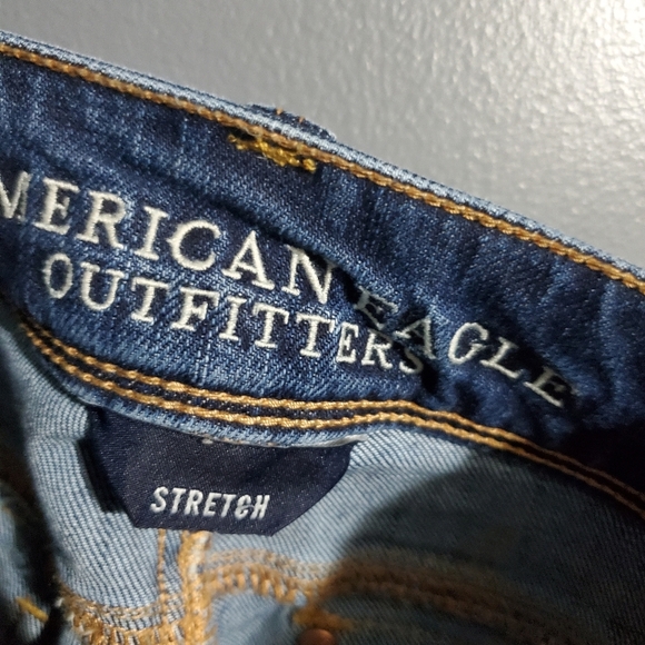 American Eagle Outfitters Womens Kick Boot Jeans Embroidered Pockets Y2K Size 2 - Picture 8 of 9